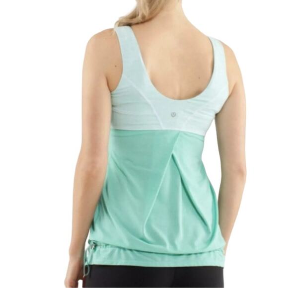 Lululemon Tame Me Tank Top Striped Fresh Teal Mini Hyper Womens 4 Dance Yoga Gym - Picture 3 of 13